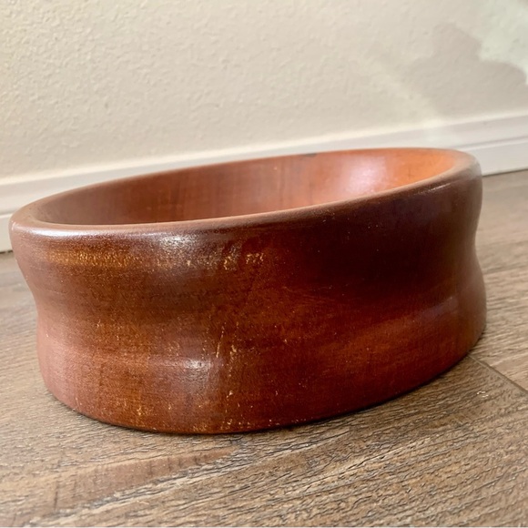 Mid century hand turned teak serving bowl - Picture 5 of 9